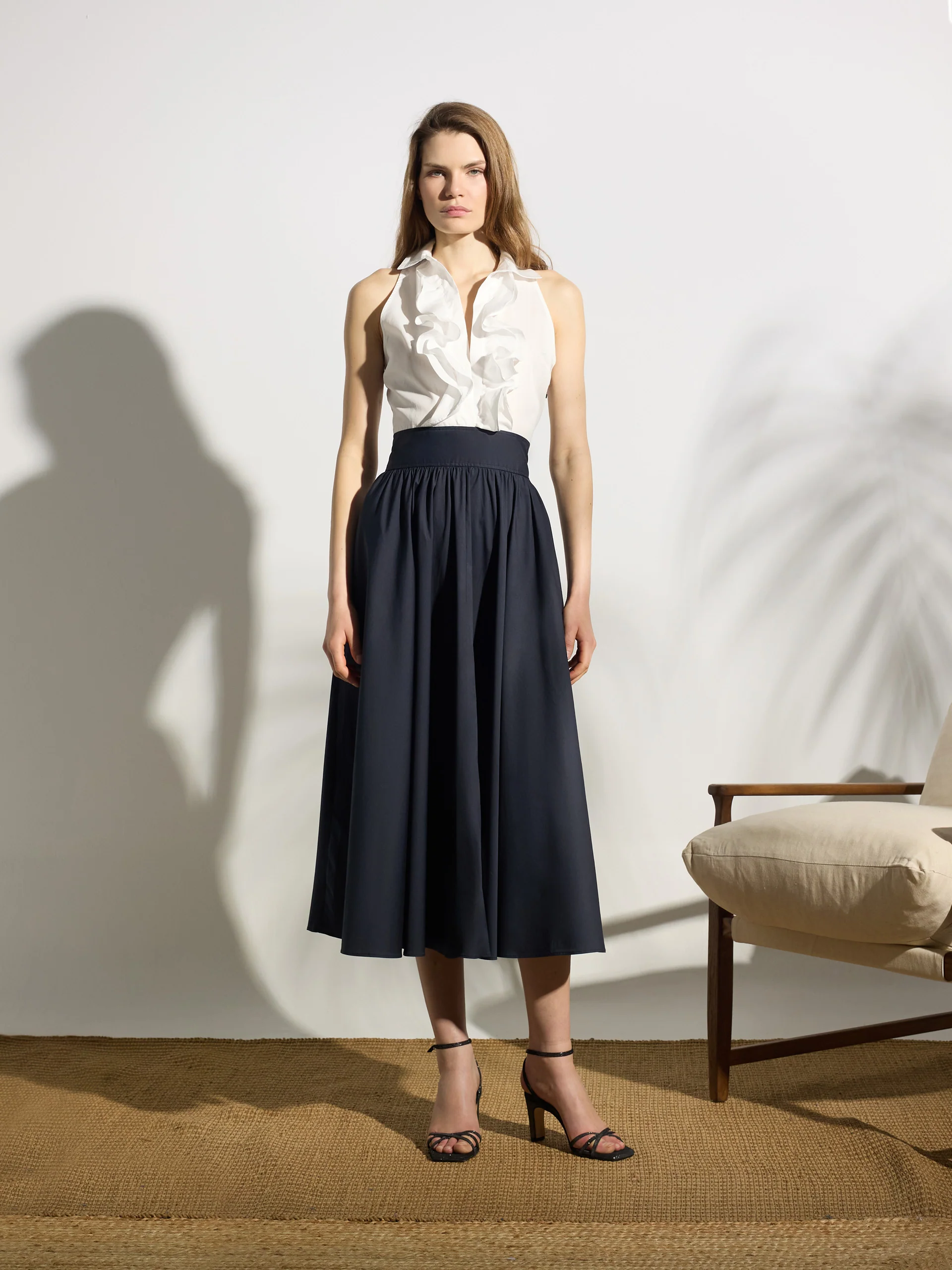 Vestido unique camisero azul marino y blanco - Image 6