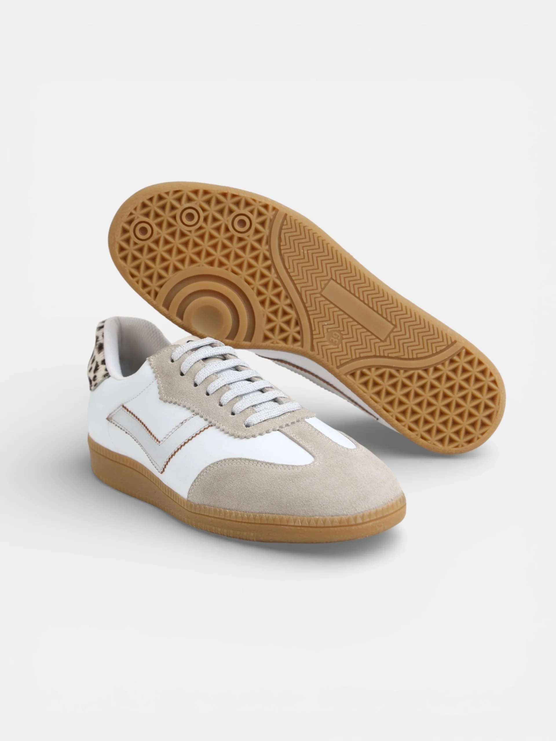 Zapatilla piel animal print blanca - Image 5