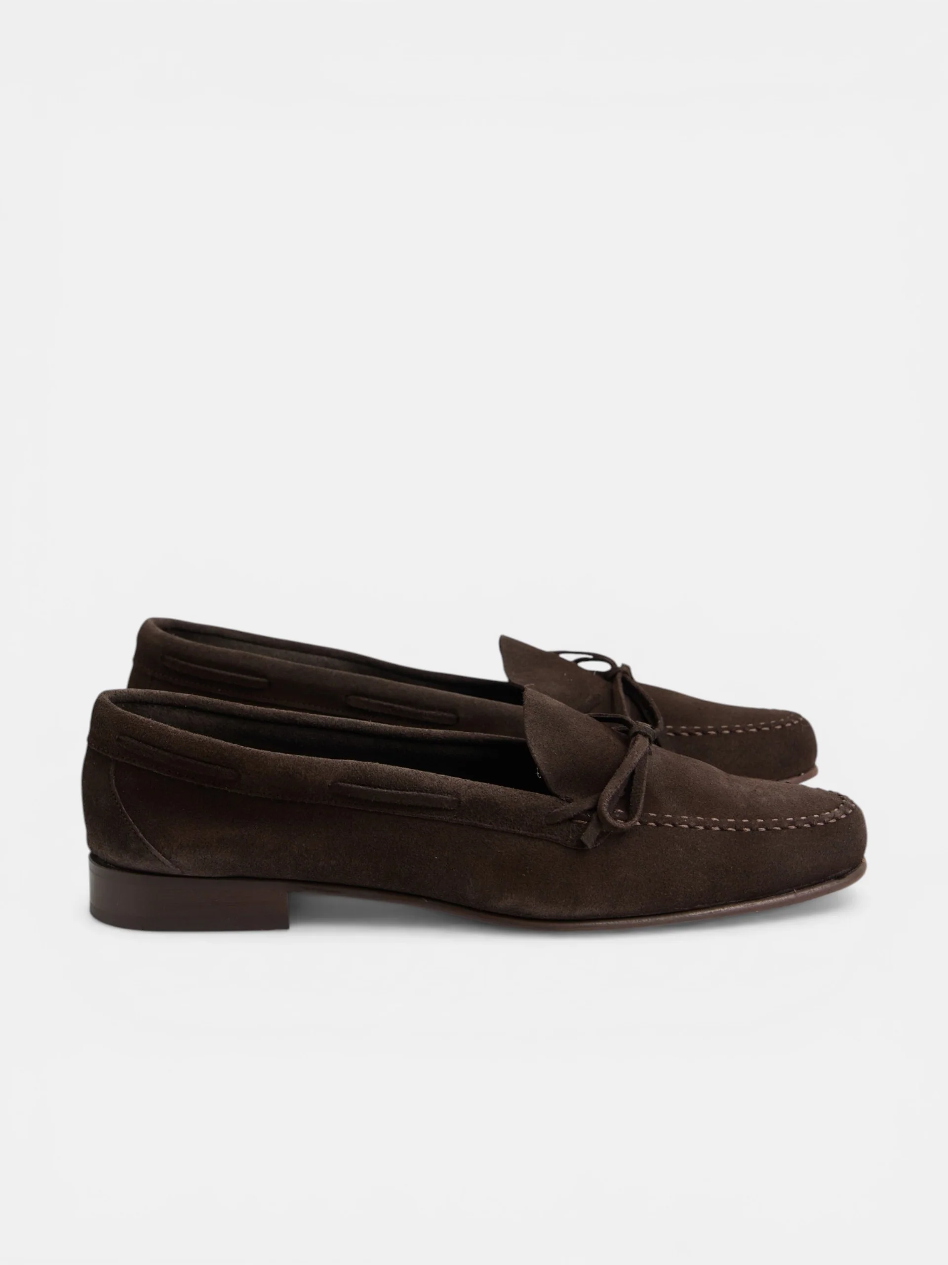 Zapato ante lazo marron oscuro